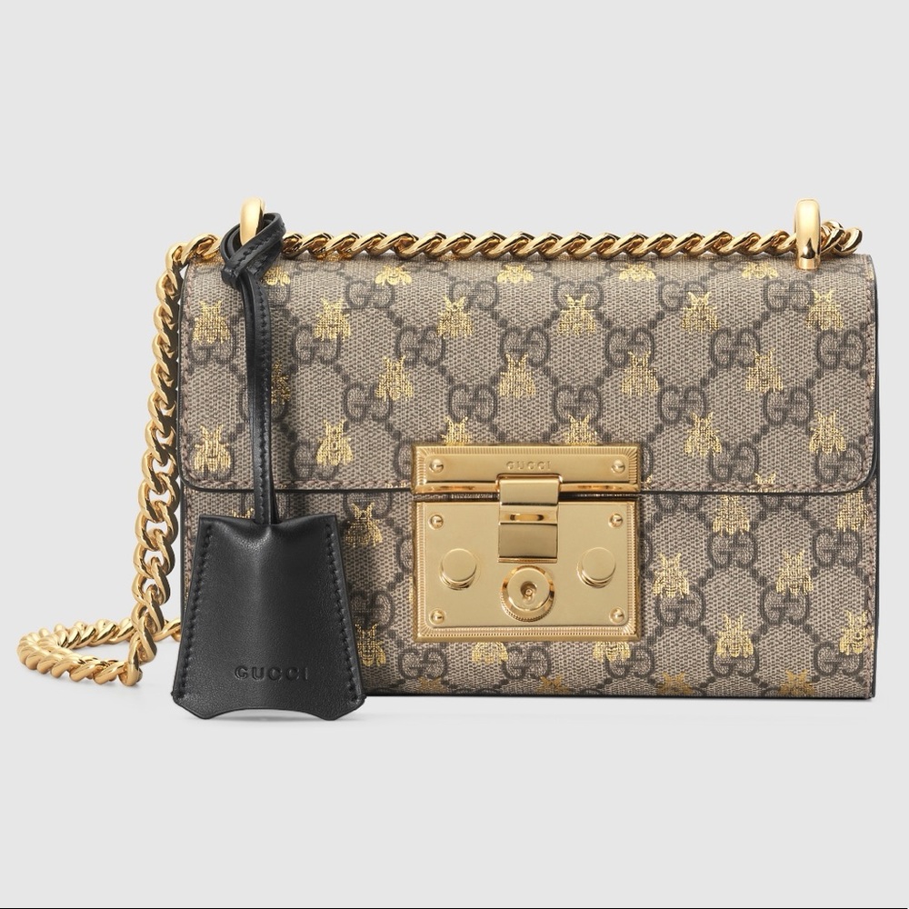 Gucci Padlock GG Bees Shoulder Bag
